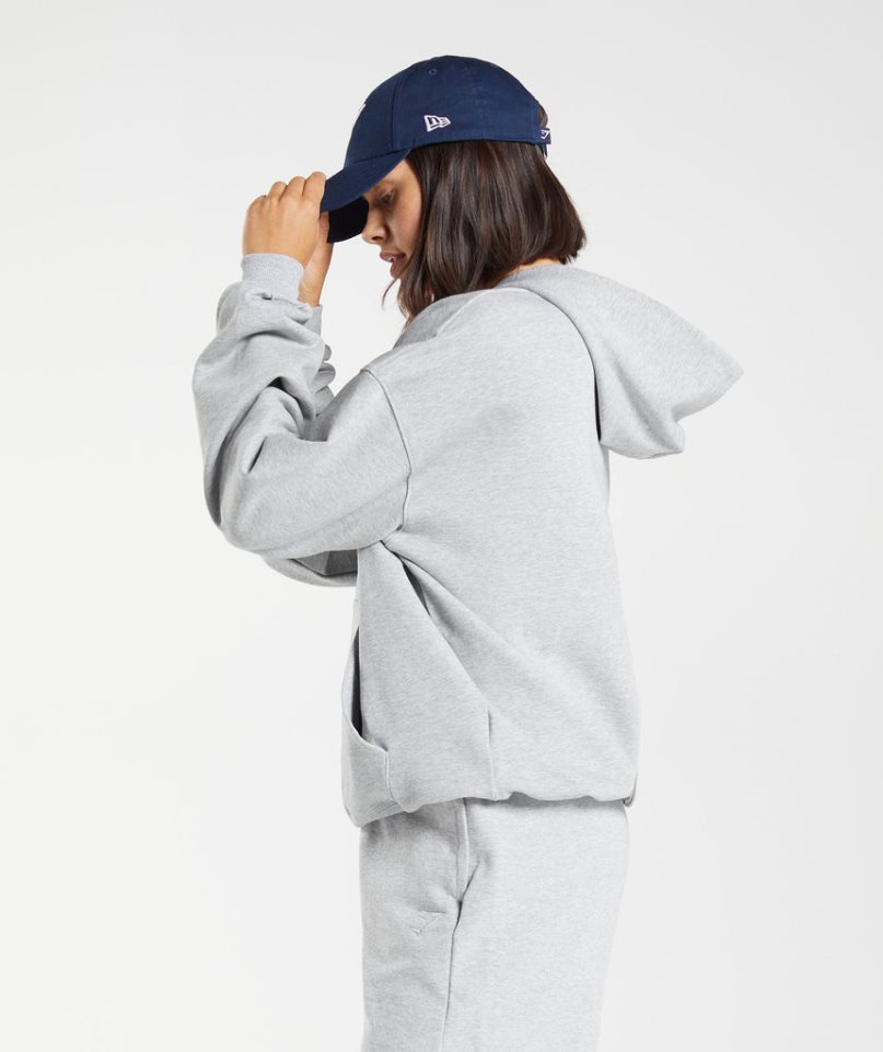 Women's Gymshark Rest Day Sweats Hoodie Light Grey | NZ 7ZBDAC